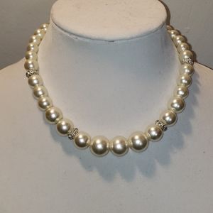 Ralph Lauren Chaps pearl necklace with bling